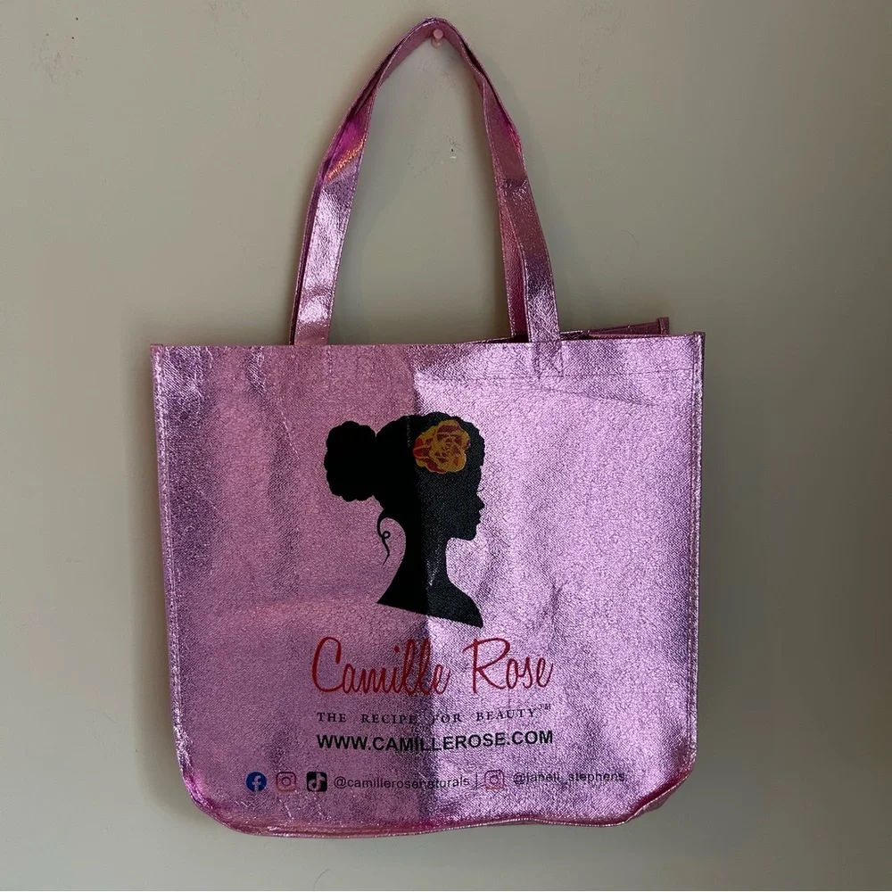 Camille Rose Pink Large Reusable Tote Gift Grocery Bag Swag New Without Tags